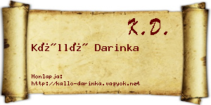 Kálló Darinka névjegykártya